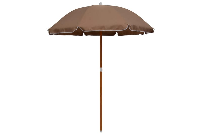 Parasoll med stålstang 180 cm gråbrun - Brun - Hagemøbler - Solbeskyttelse - Parasoller
