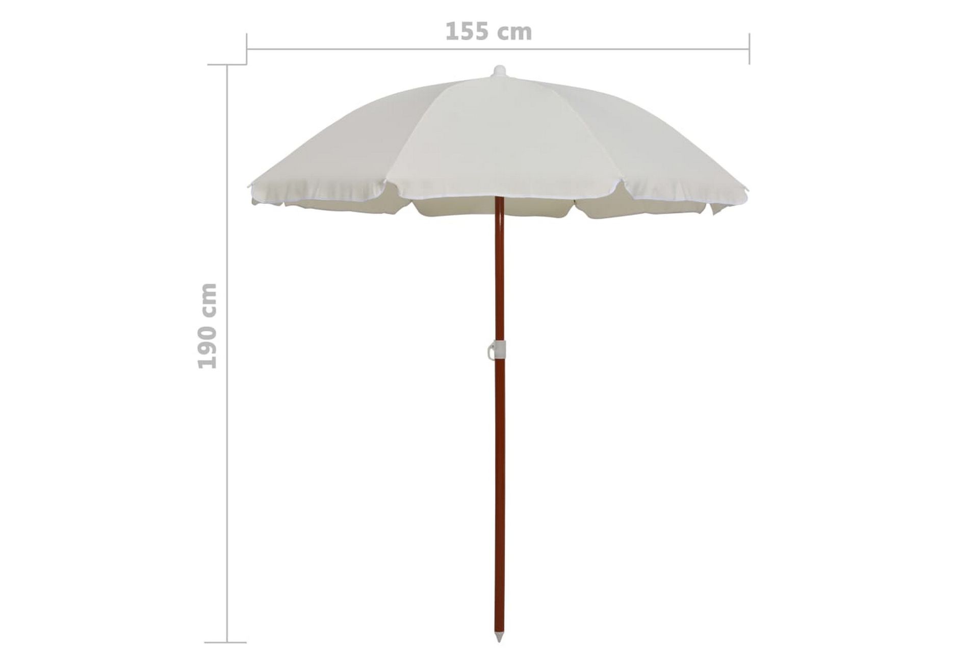 Parasoll med stålstang 180 cm sand - Beige - Hagemøbler - Solbeskyttelse - Parasoller