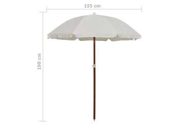 Parasoll med stålstang 180 cm sand - Beige - Hagemøbler - Solbeskyttelse - Parasoller