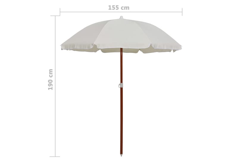 Parasoll med stålstang 180 cm sand - Beige - Hagemøbler - Solbeskyttelse - Parasoller