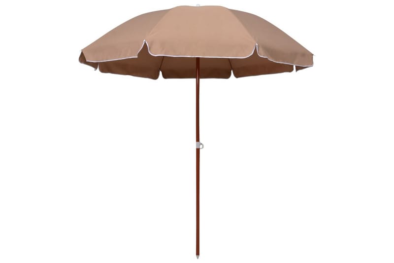 Parasoll med stålstang 240 cm gråbrun - Brun - Parasoller