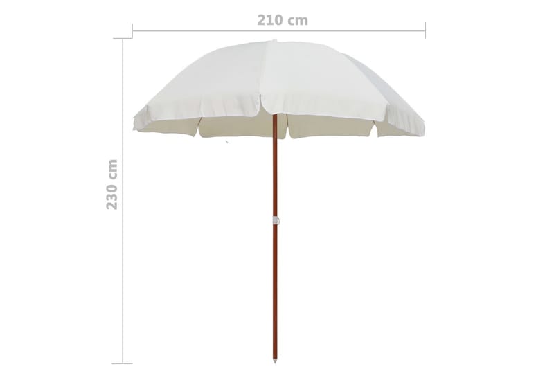 Parasoll med stålstang 240 cm sand - Beige - Hagemøbler - Solbeskyttelse - Parasoller