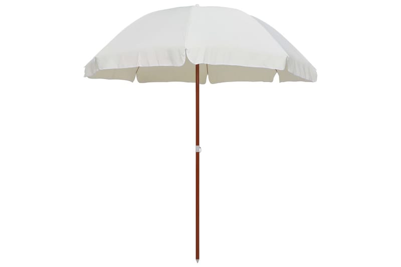 Parasoll med stålstang 240 cm sand - Beige - Hagemøbler - Solbeskyttelse - Parasoller