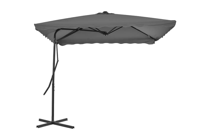 Parasoll med stålstang 250x250 cm antrasitt - Hagemøbler - Solbeskyttelse - Parasoller
