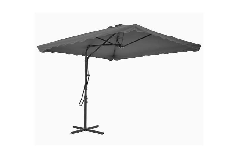 Parasoll med stålstang 250x250 cm antrasitt - Hagemøbler - Solbeskyttelse - Parasoller