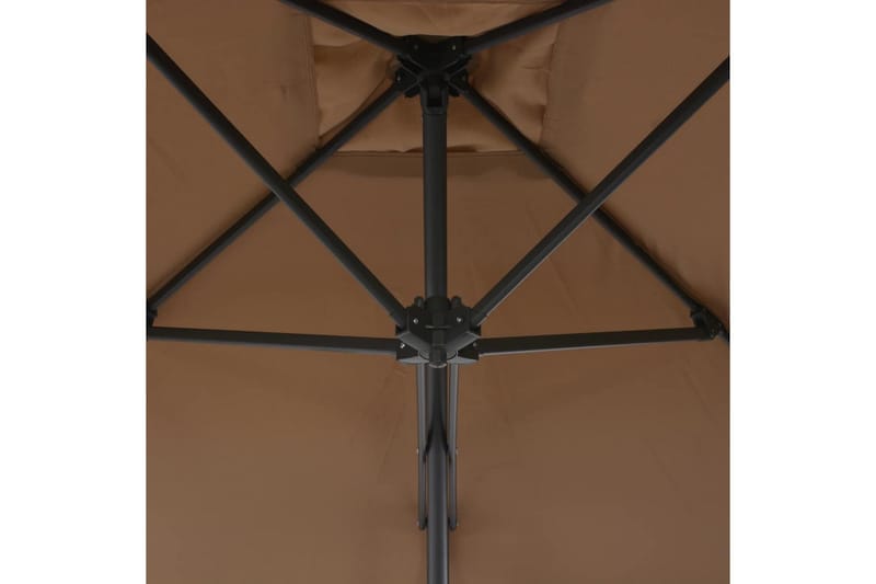 Parasoll med stålstang 250x250 cm gråbrun - Hagemøbler - Solbeskyttelse - Parasoller