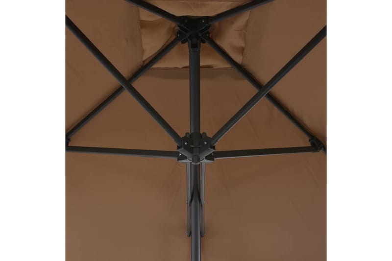 Parasoll med stålstang 250x250 cm gråbrun - Parasoller