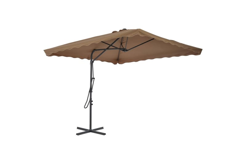 Parasoll med stålstang 250x250 cm gråbrun - Hagemøbler - Solbeskyttelse - Parasoller