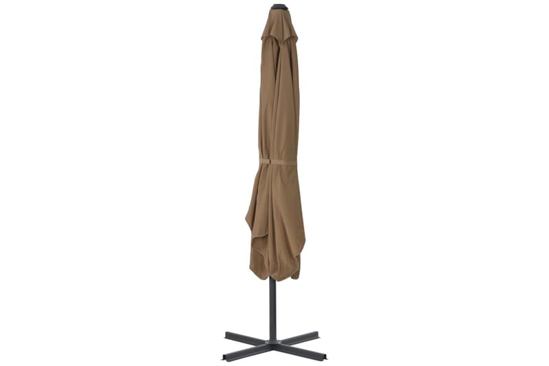 Parasoll med stålstang 250x250 cm gråbrun - Hagemøbler - Solbeskyttelse - Parasoller