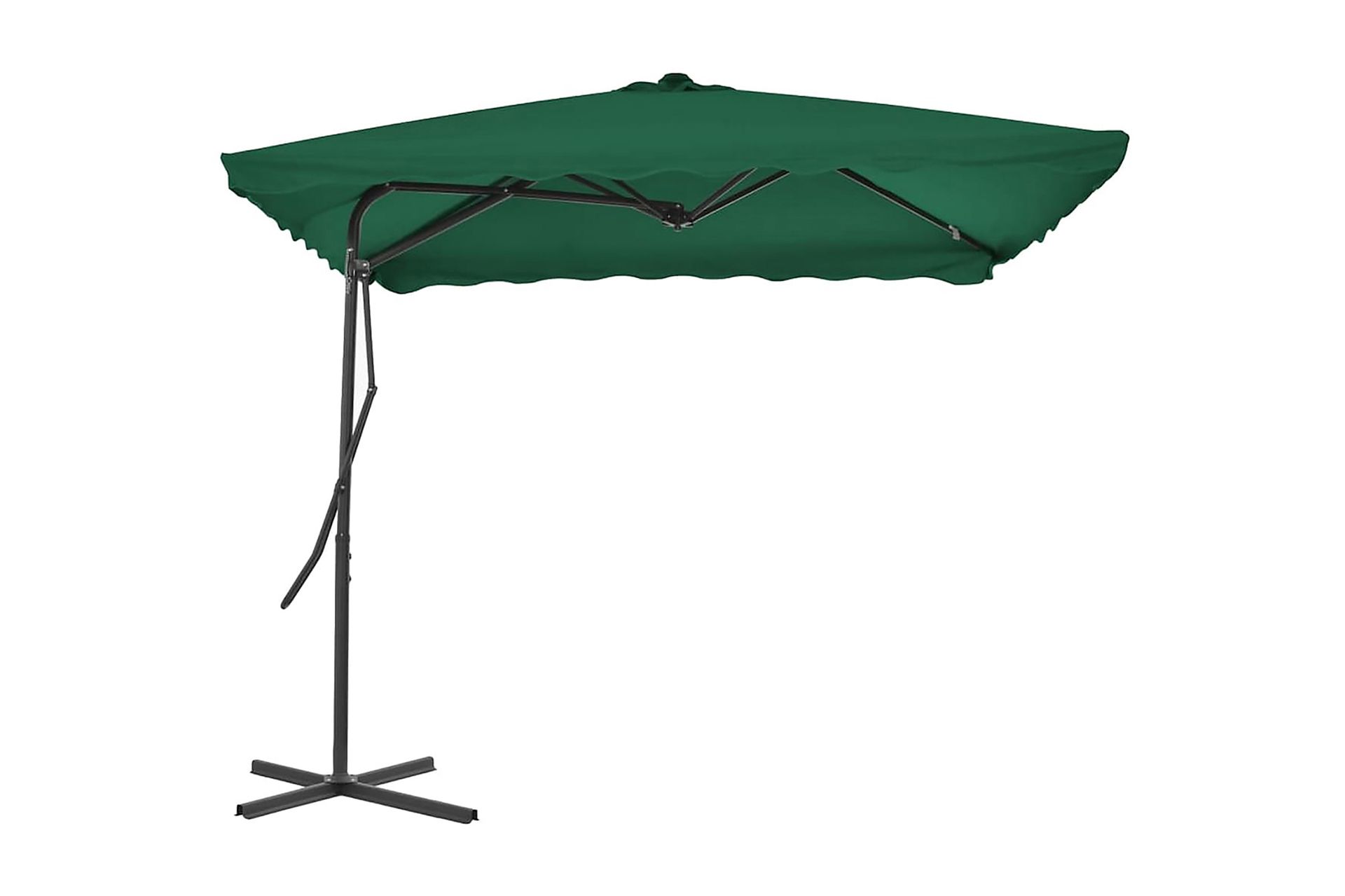 Parasoll med stålstang 250x250 cm grønn - Hagemøbler - Solbeskyttelse - Parasoller