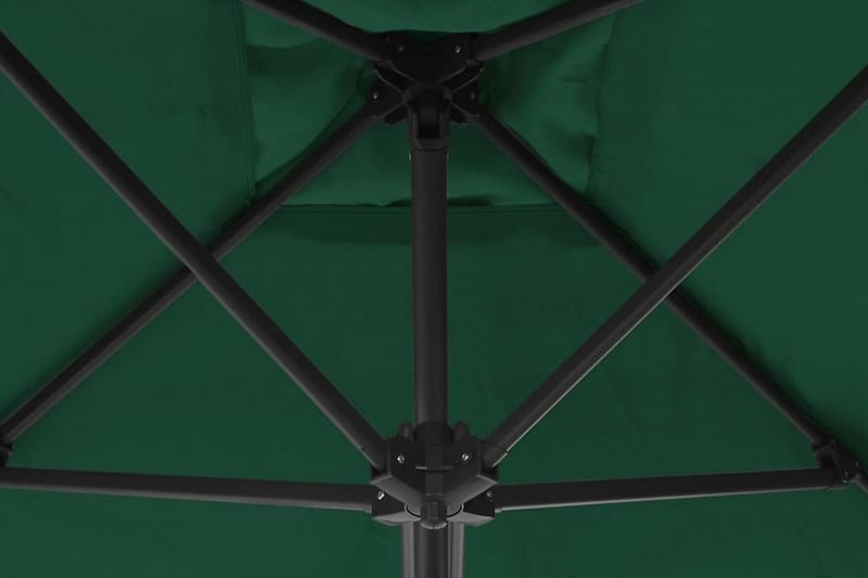 Parasoll med stålstang 250x250 cm grønn - Hagemøbler - Solbeskyttelse - Parasoller