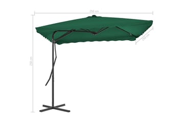 Parasoll med stålstang 250x250 cm grønn - Hagemøbler - Solbeskyttelse - Parasoller