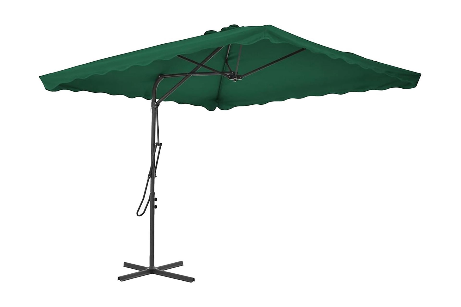 Parasoll med stålstang 250x250 cm grønn - Hagemøbler - Solbeskyttelse - Parasoller