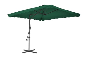 Parasoll med stålstang 250x250 cm grønn - Hagemøbler - Solbeskyttelse - Parasoller