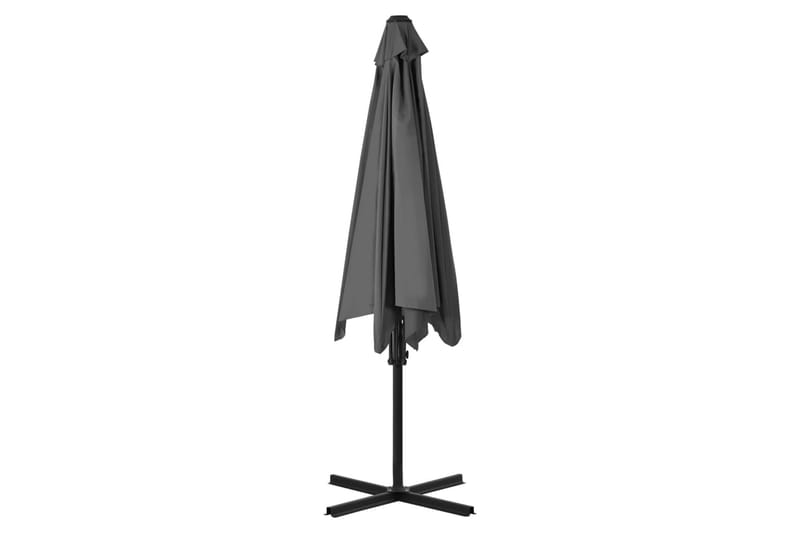 Parasoll med stålstang 300 cm antrasitt - Hagemøbler - Solbeskyttelse - Parasoller