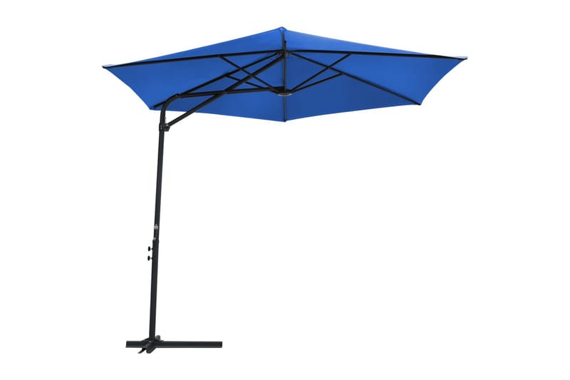 Parasoll med stålstang 300 cm asurblå - Hagemøbler - Solbeskyttelse - Parasoller