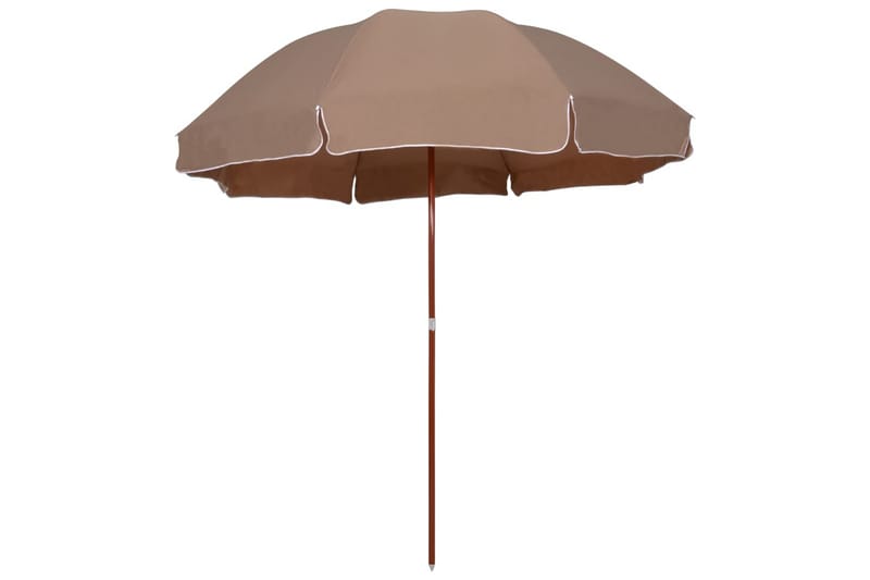 Parasoll med stålstang 300 cm gråbrun - Brun - Hagemøbler - Solbeskyttelse - Parasoller