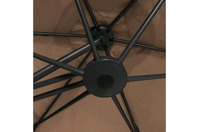 Parasoll med stålstang 300 cm gråbrun - Hagemøbler - Solbeskyttelse - Parasoller
