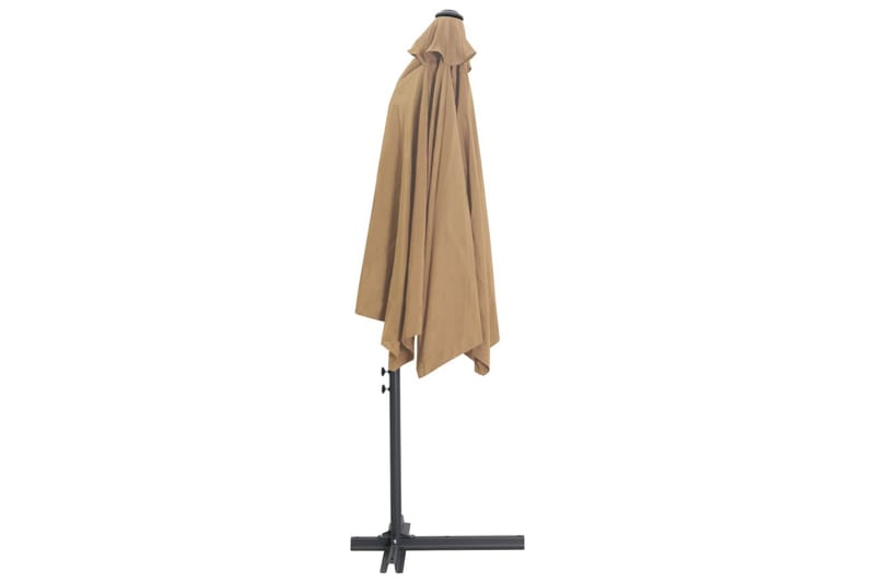 Parasoll med stålstang 300 cm gråbrun - Hagemøbler - Solbeskyttelse - Parasoller