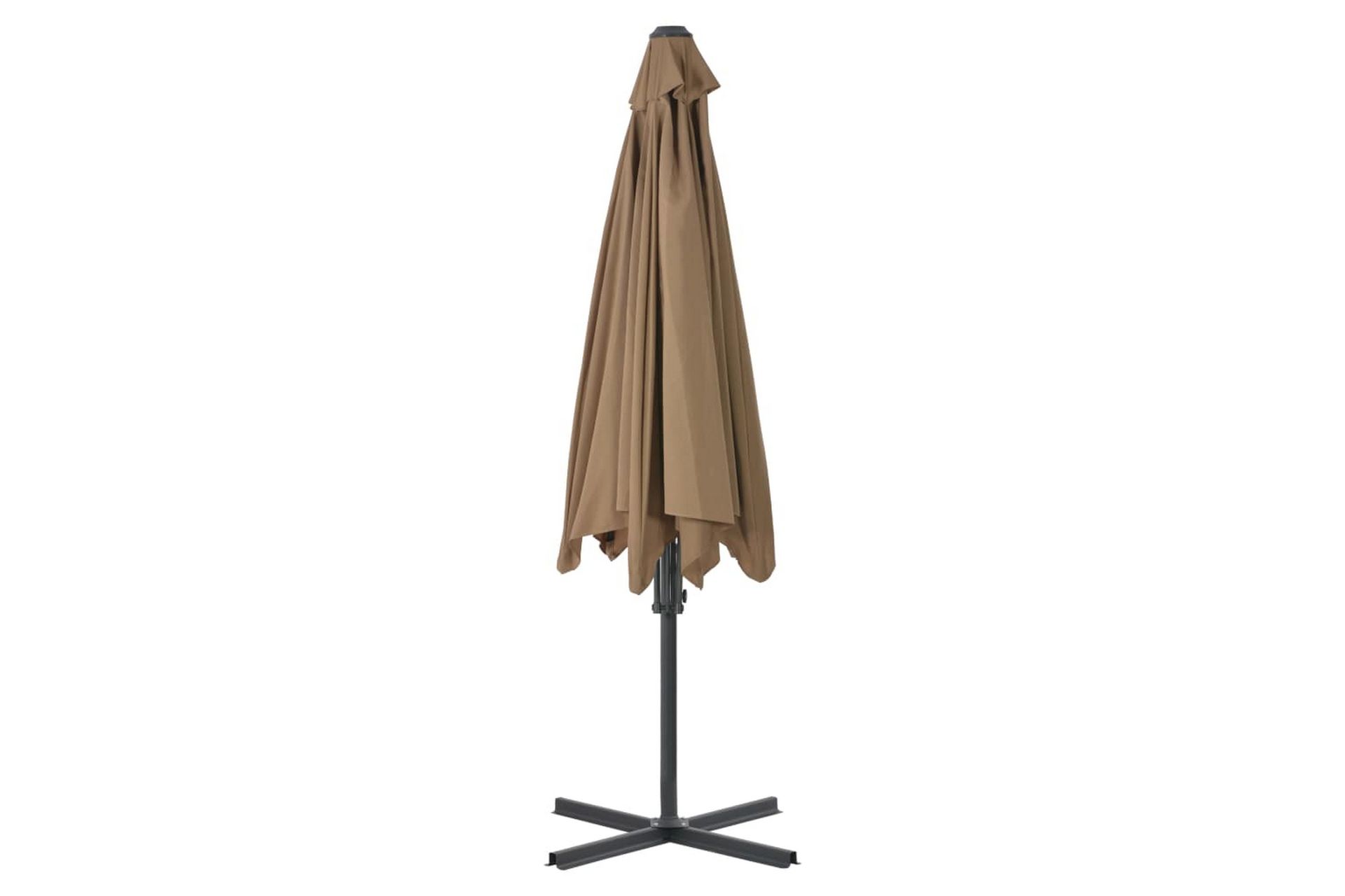 Parasoll med stålstang 300 cm gråbrun - Hagemøbler - Solbeskyttelse - Parasoller
