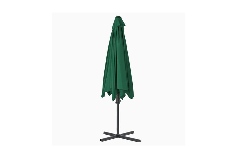 Parasoll med stålstang 300 cm grønn - Hagemøbler - Solbeskyttelse - Parasoller
