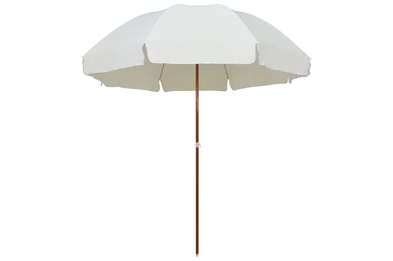 Parasoll med stålstang 300 cm sand - Beige - Hagemøbler - Solbeskyttelse - Parasoller