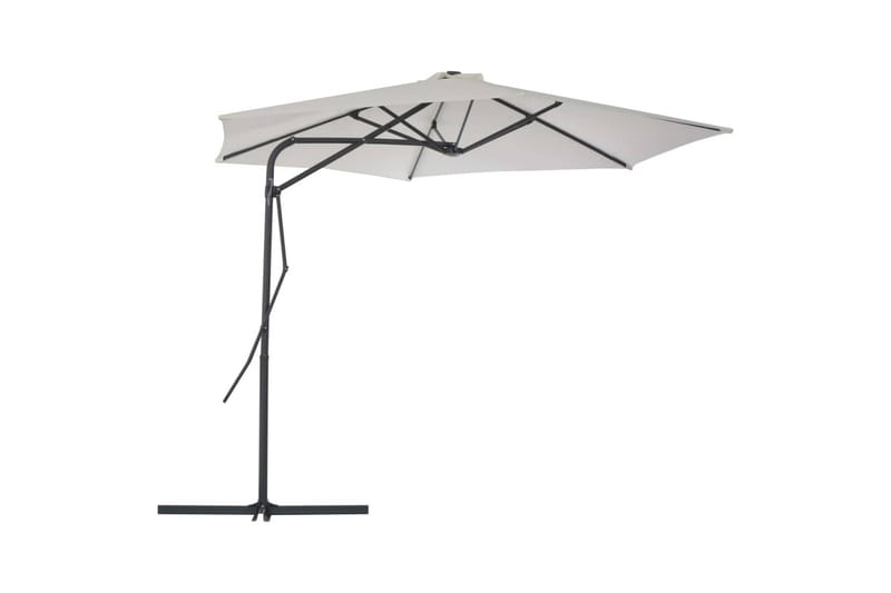 Parasoll med stålstang 300 cm sand - Hagemøbler - Solbeskyttelse - Parasoller