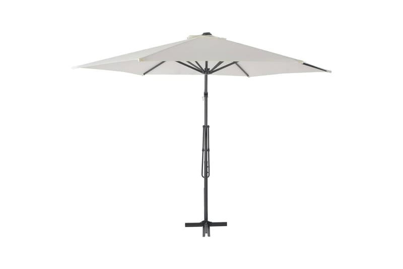 Parasoll med stålstang 300 cm sand - Hagemøbler - Solbeskyttelse - Parasoller