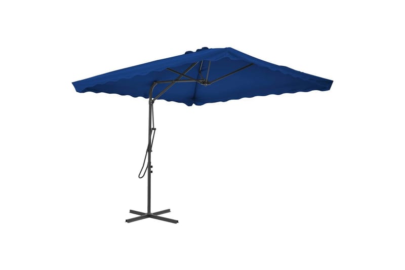 Parasoll med stålstang blå 250x250x230 cm - Blå - Hagemøbler - Solbeskyttelse - Parasoller