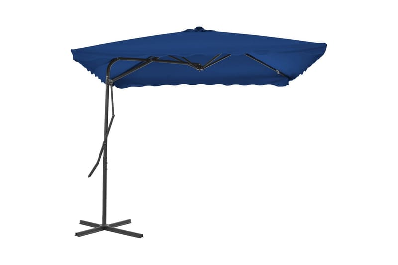 Parasoll med stålstang blå 250x250x230 cm - Blå - Hagemøbler - Solbeskyttelse - Parasoller
