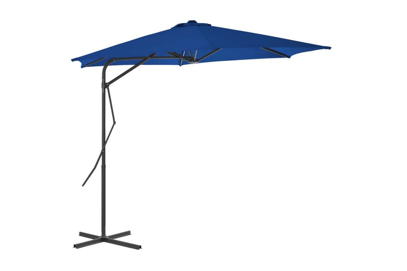 Parasoll med stålstang blå 300x230 cm - Blå - Hagemøbler - Solbeskyttelse - Parasoller