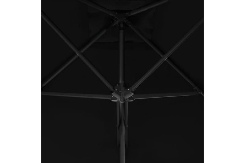 Parasoll med stålstang svart 250x250x230 cm - Svart - Parasoller