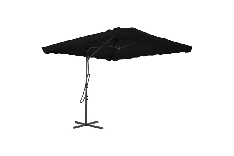 Parasoll med stålstang svart 250x250x230 cm - Svart - Hagemøbler - Solbeskyttelse - Parasoller
