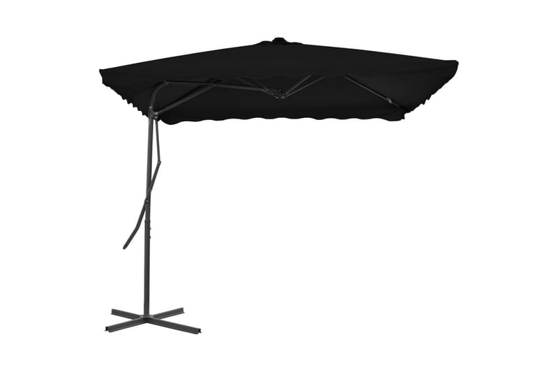 Parasoll med stålstang svart 250x250x230 cm - Svart - Hagemøbler - Solbeskyttelse - Parasoller