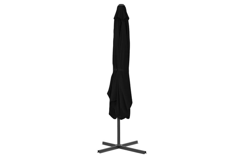 Parasoll med stålstang svart 250x250x230 cm - Svart - Hagemøbler - Solbeskyttelse - Parasoller