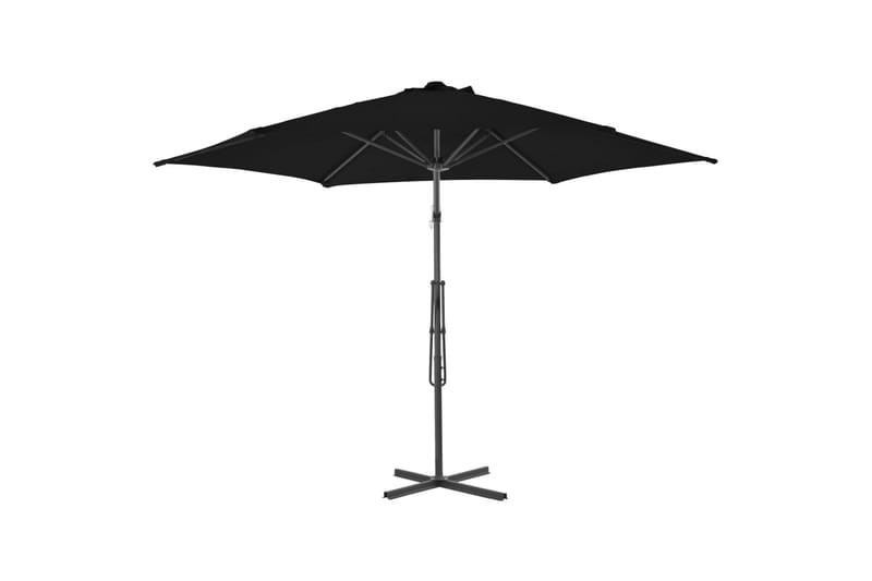 Parasoll med stålstang svart 300x230 cm - Svart - Hagemøbler - Solbeskyttelse - Parasoller