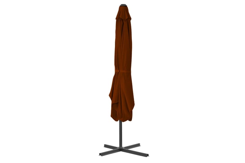 Parasoll med stålstang terrakotta 250x250x230 cm - Hagemøbler - Solbeskyttelse - Parasoller