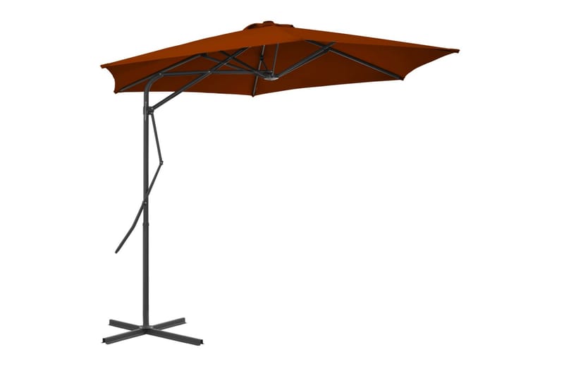Parasoll med stålstang terrakotta 300x230 cm - Hagemøbler - Solbeskyttelse - Parasoller