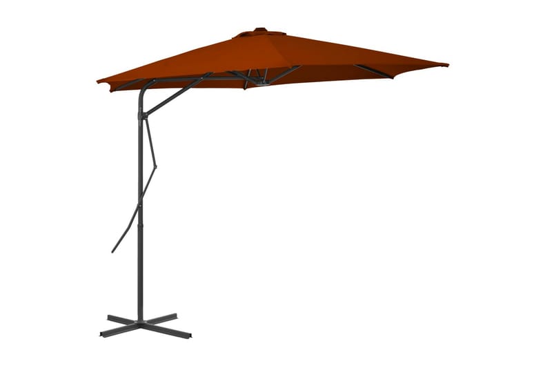 Parasoll med stålstang terrakotta 300x230 cm - Hagemøbler - Solbeskyttelse - Parasoller