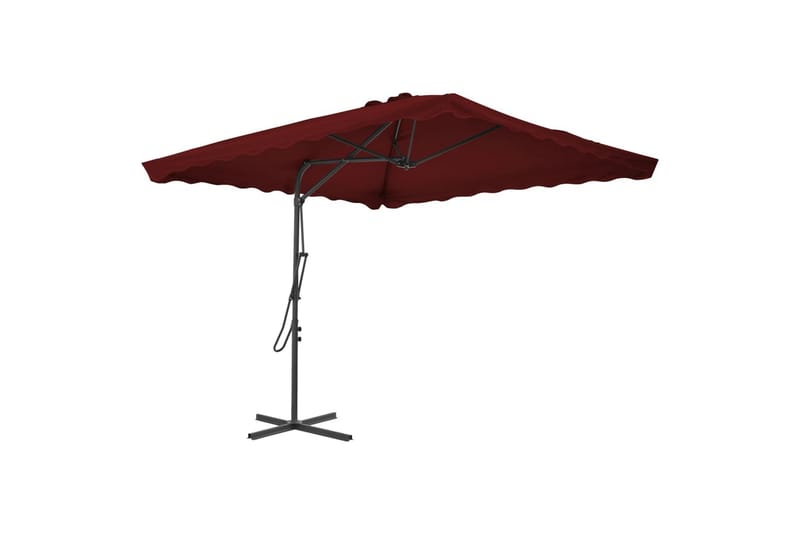 Parasoll med stålstang vinrød 250x250x230 cm - Rød - Hagemøbler - Solbeskyttelse - Parasoller