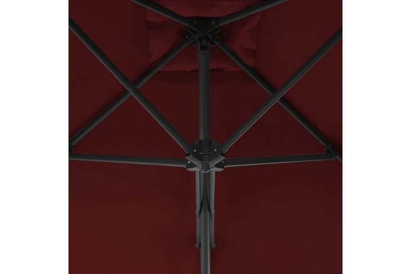 Parasoll med stålstang vinrød 250x250x230 cm - Rød - Parasoller