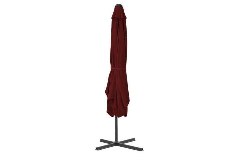 Parasoll med stålstang vinrød 250x250x230 cm - Rød - Hagemøbler - Solbeskyttelse - Parasoller