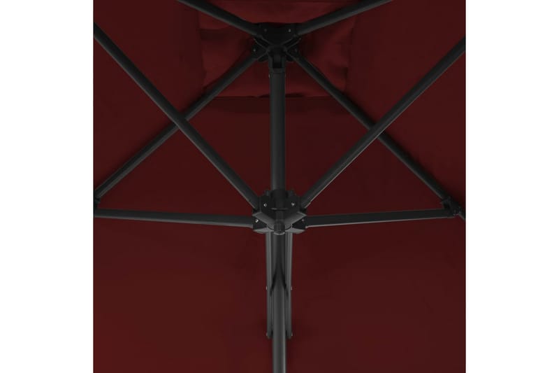 Parasoll med stålstang vinrød 300x230 cm - Rød - Hagemøbler - Solbeskyttelse - Parasoller