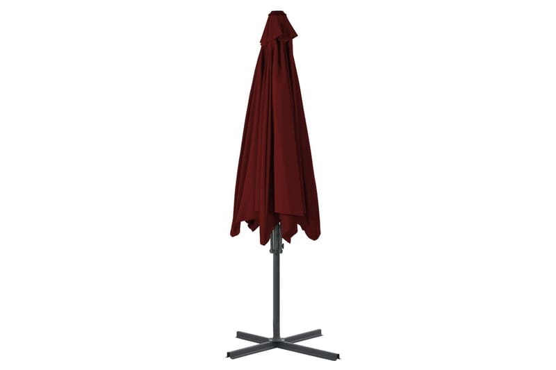 Parasoll med stålstang vinrød 300x230 cm - Rød - Hagemøbler - Solbeskyttelse - Parasoller