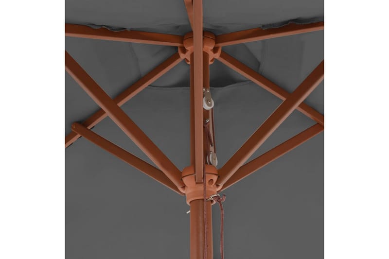 Parasoll med trestang 150x200 cm antrasitt - Hagemøbler - Solbeskyttelse - Parasoller