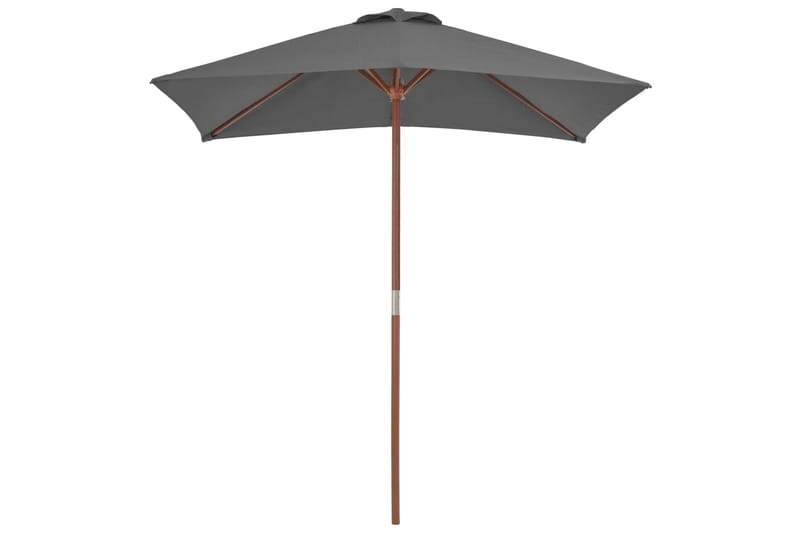 Parasoll med trestang 150x200 cm antrasitt - Hagemøbler - Solbeskyttelse - Parasoller