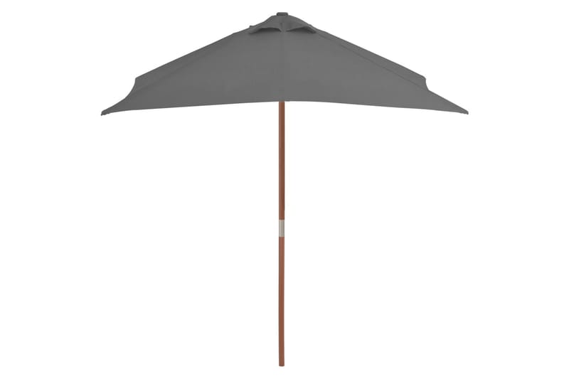 Parasoll med trestang 150x200 cm antrasitt - Hagemøbler - Solbeskyttelse - Parasoller