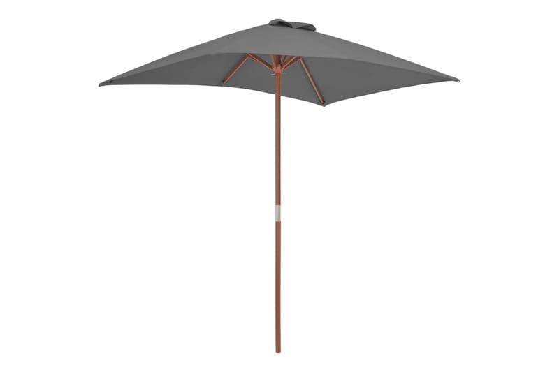 Parasoll med trestang 150x200 cm antrasitt - Hagemøbler - Solbeskyttelse - Parasoller