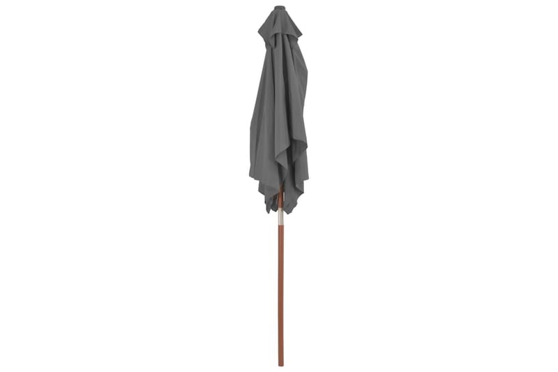 Parasoll med trestang 150x200 cm antrasitt - Hagemøbler - Solbeskyttelse - Parasoller