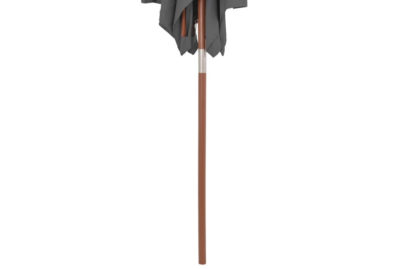 Parasoll med trestang 150x200 cm antrasitt - Hagemøbler - Solbeskyttelse - Parasoller